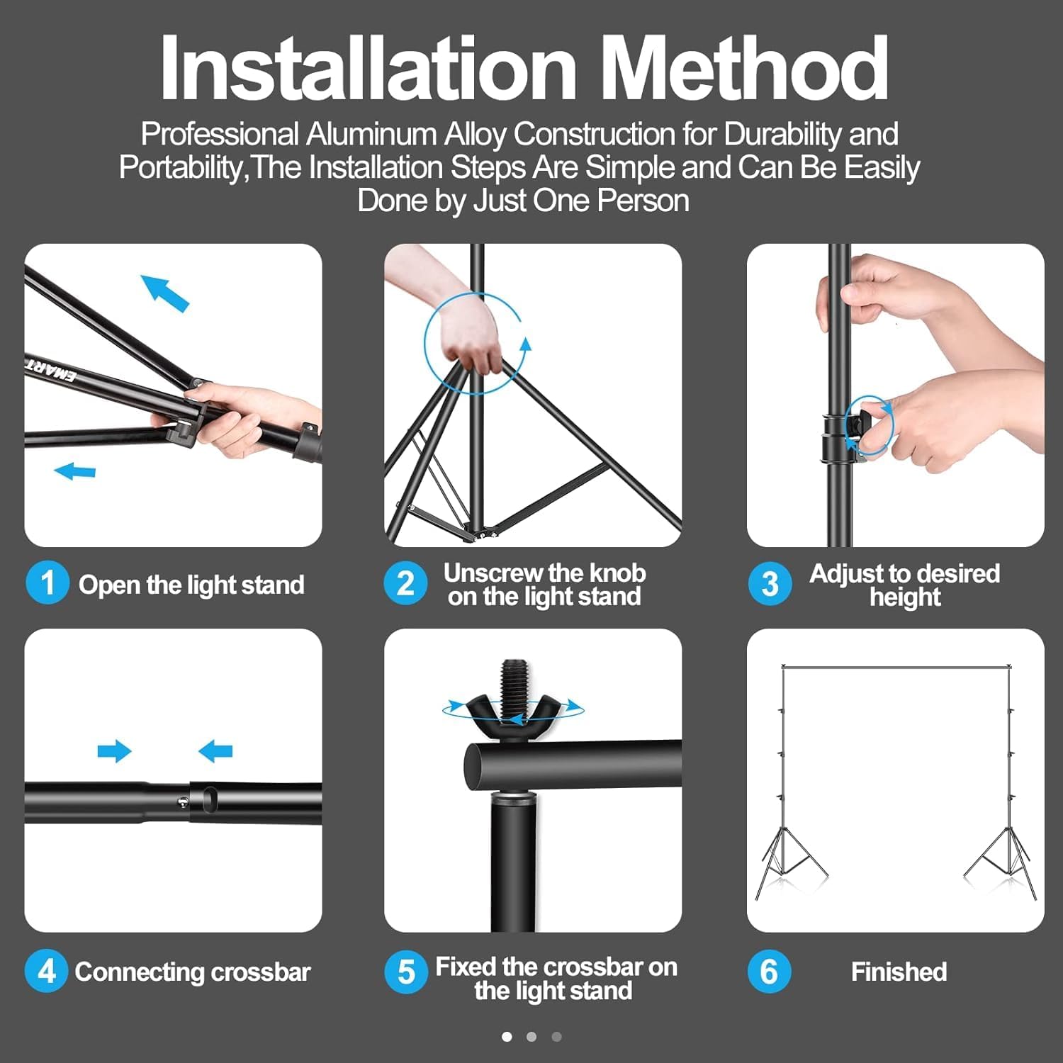 EMART 10x12ft Heavy Duty Photo Backdrop Stand | Adjustable Support Kit