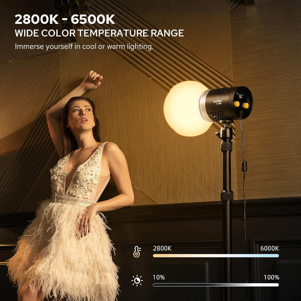 Godox ML30Bi Bi-Color LED Video Light | 2800-6500K Portable Lighting