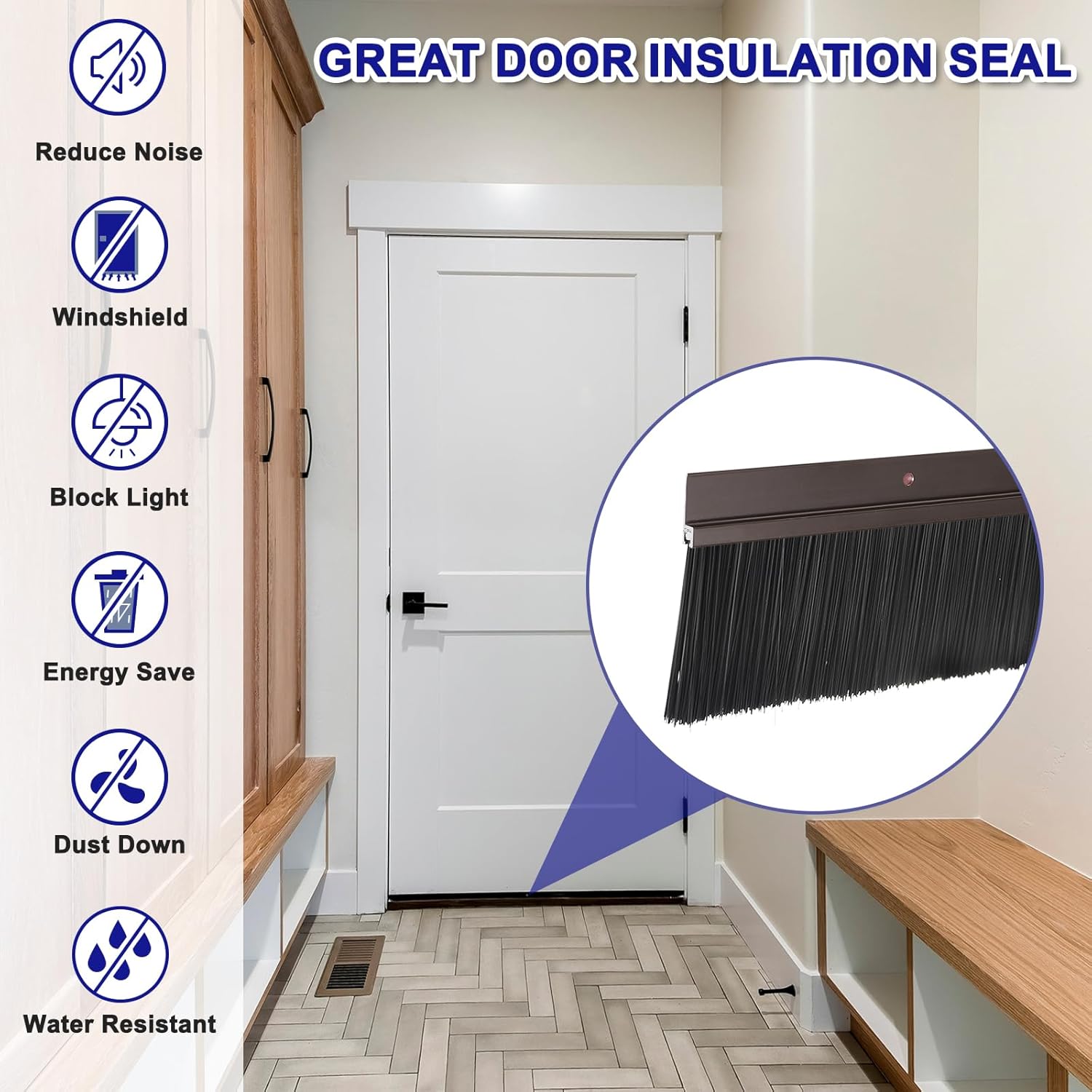 Massive Discounts Door Brush Bottom Sweep – 1200mm Brown Aluminum 2pcs