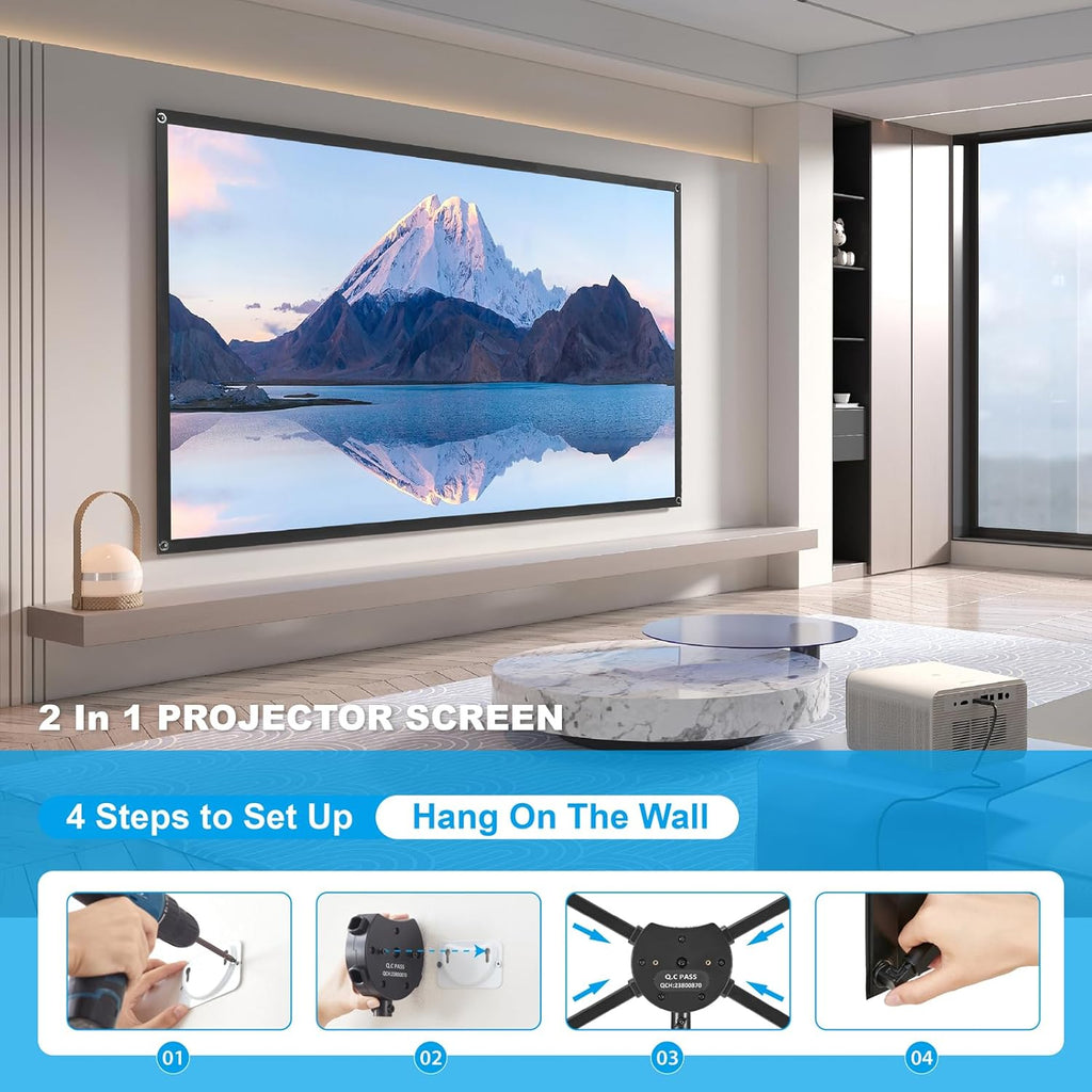 Massive Discounts 80 Inch ALR Projector Screen with Stand | Portable