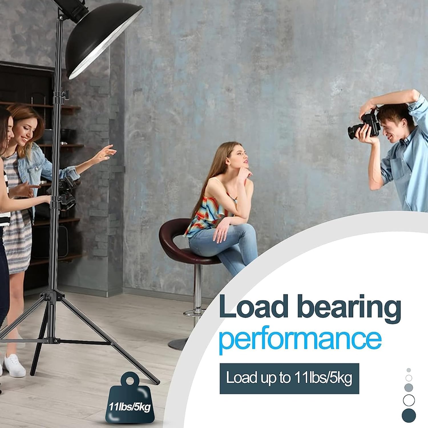 EMART 7Ft Light Stand 2-Pack | Portable Aluminum Tripods for Studio