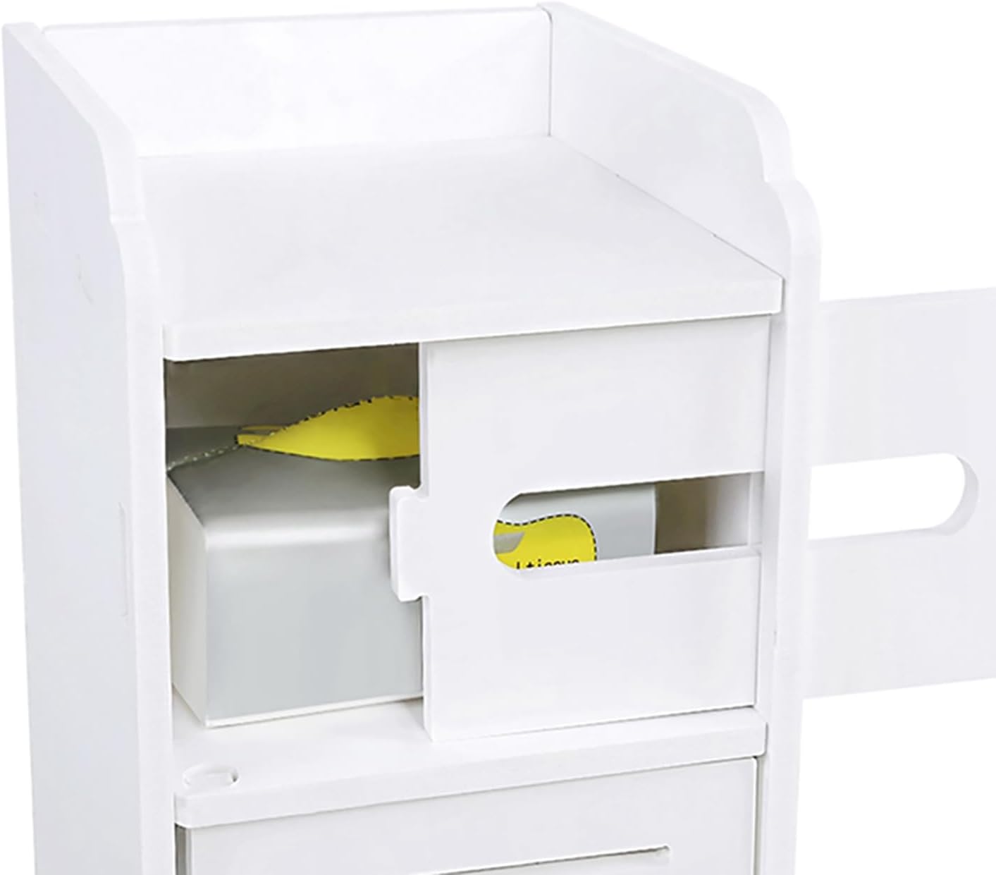 Ejoyous 3-Tier Slim Bathroom Cabinet | White Waterproof Storage Tower