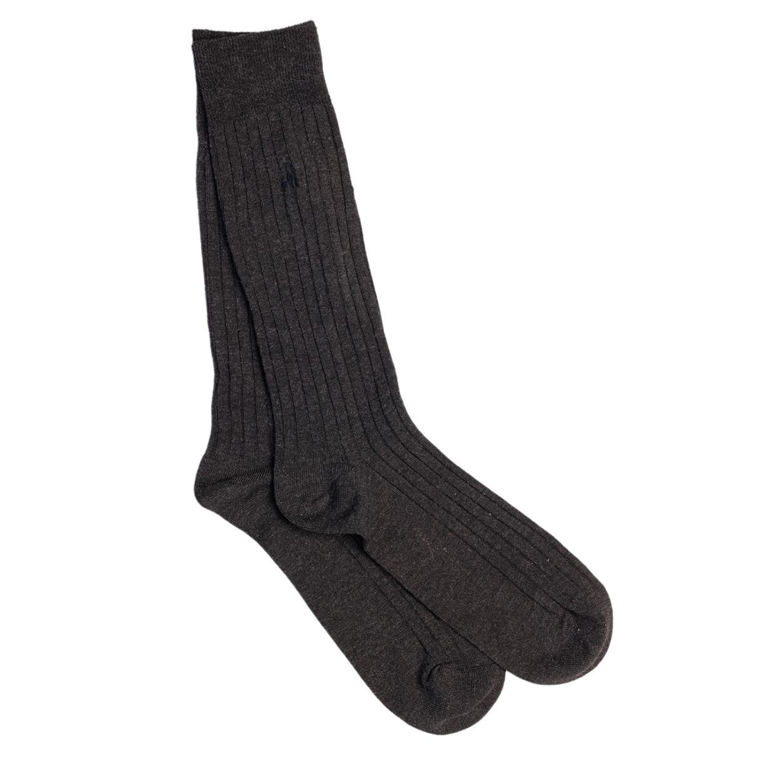 Swole Panda Charcoal Grey Bamboo Socks – Ribbed Breathable Footwear