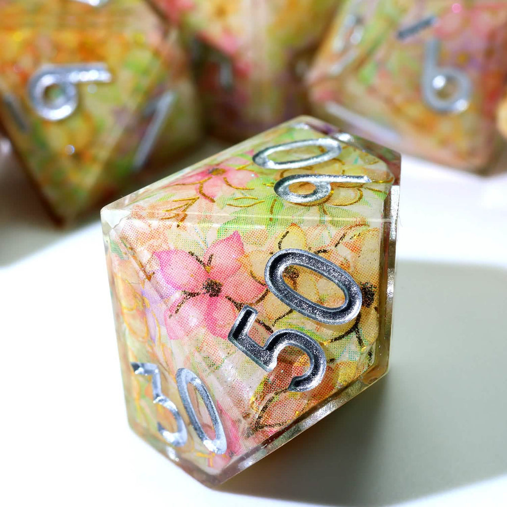 Feywild Bloom | Sharp Edge Dice | Resin | 7 Piece Set