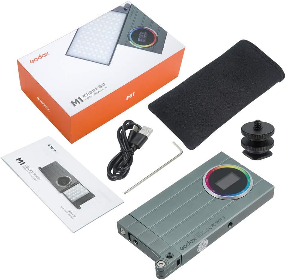 Godox M1 RGB LED Video Light Panel | Pocket Size 2500K-8500K CCT