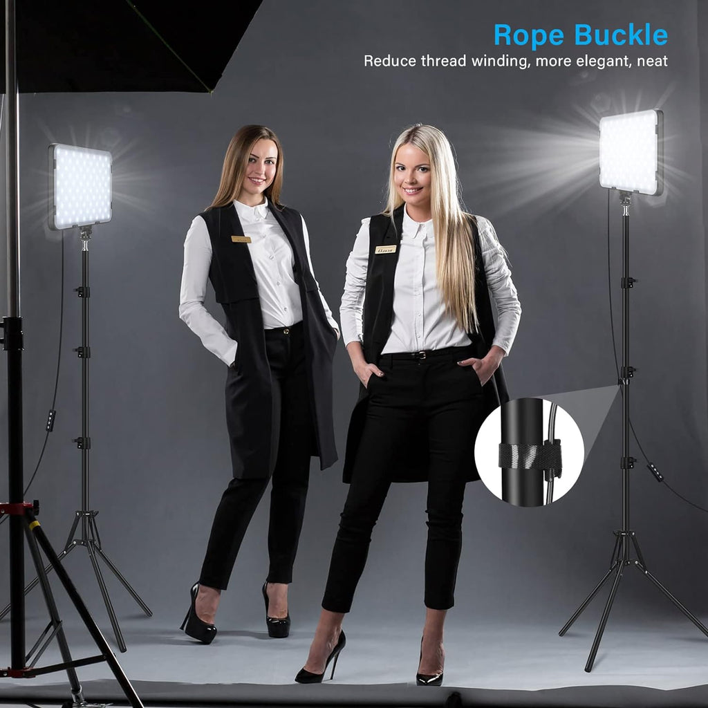 Obeamiu 3-Pack LED Video Light Kit with 70" Tripod Stand | 2500-8500K