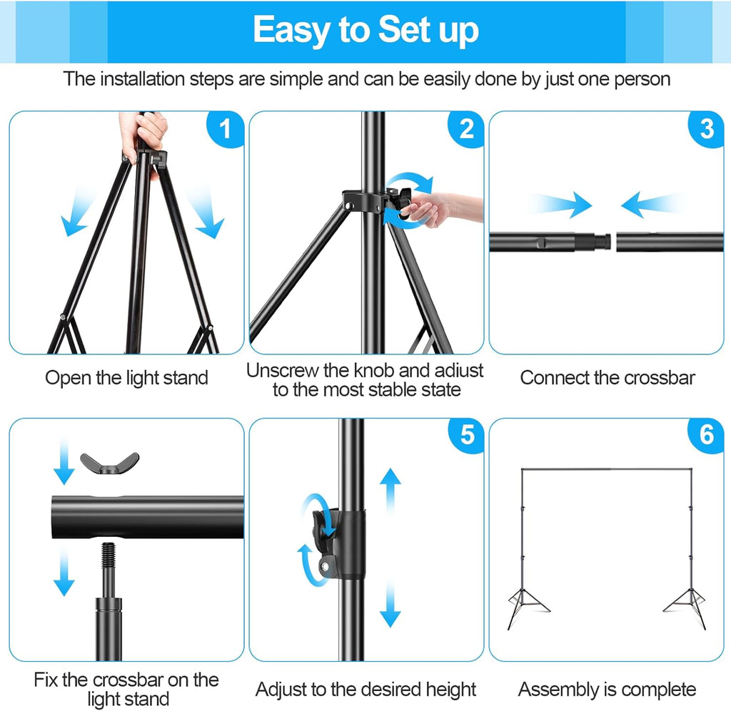 EMART Heavy Duty Backdrop Stand Kit | 3x3.6m Adjustable Photo Frame