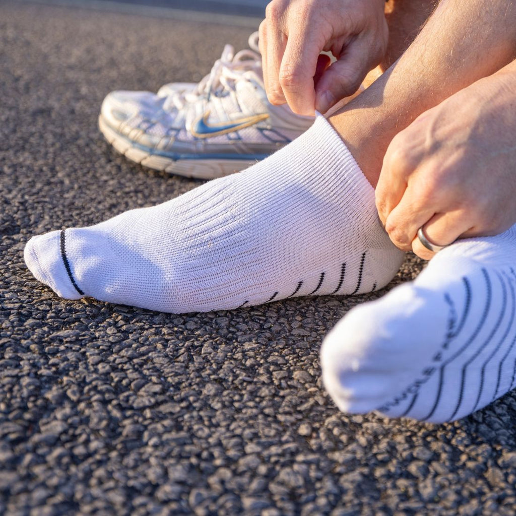 Swole Panda White Performance Trainer Socks – Bamboo Cushioned Athletic Socks