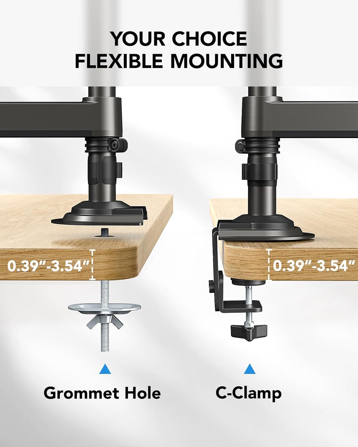 HUANUO Dual Monitor Stand – Tall Gas Spring Arm for 13 to 32 Inch Screens