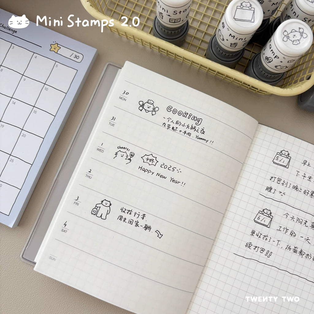 LuLuFun Studio Mini Portable Self-Inking Photosensitive Round Stamp