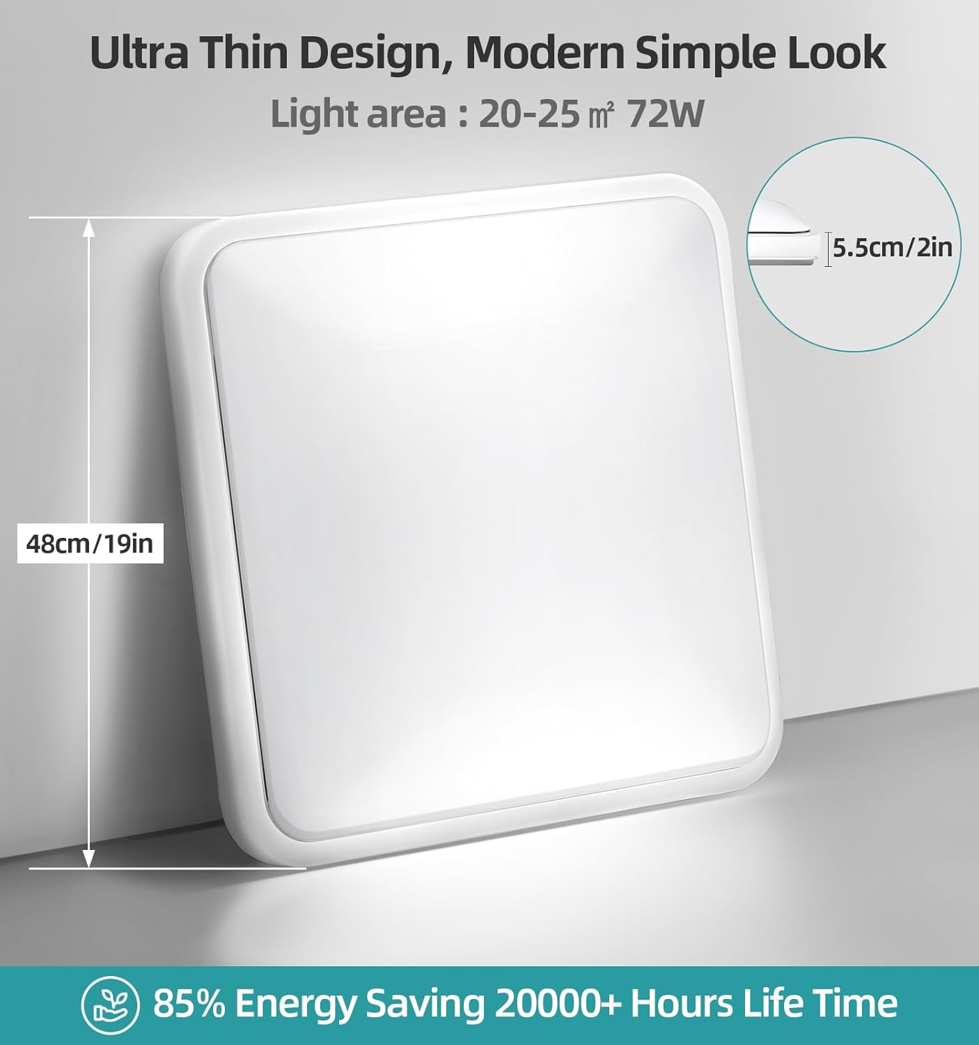 Massive Discounts 72W LED Ceiling Light – 48cm Modern Flush Mount 6000K