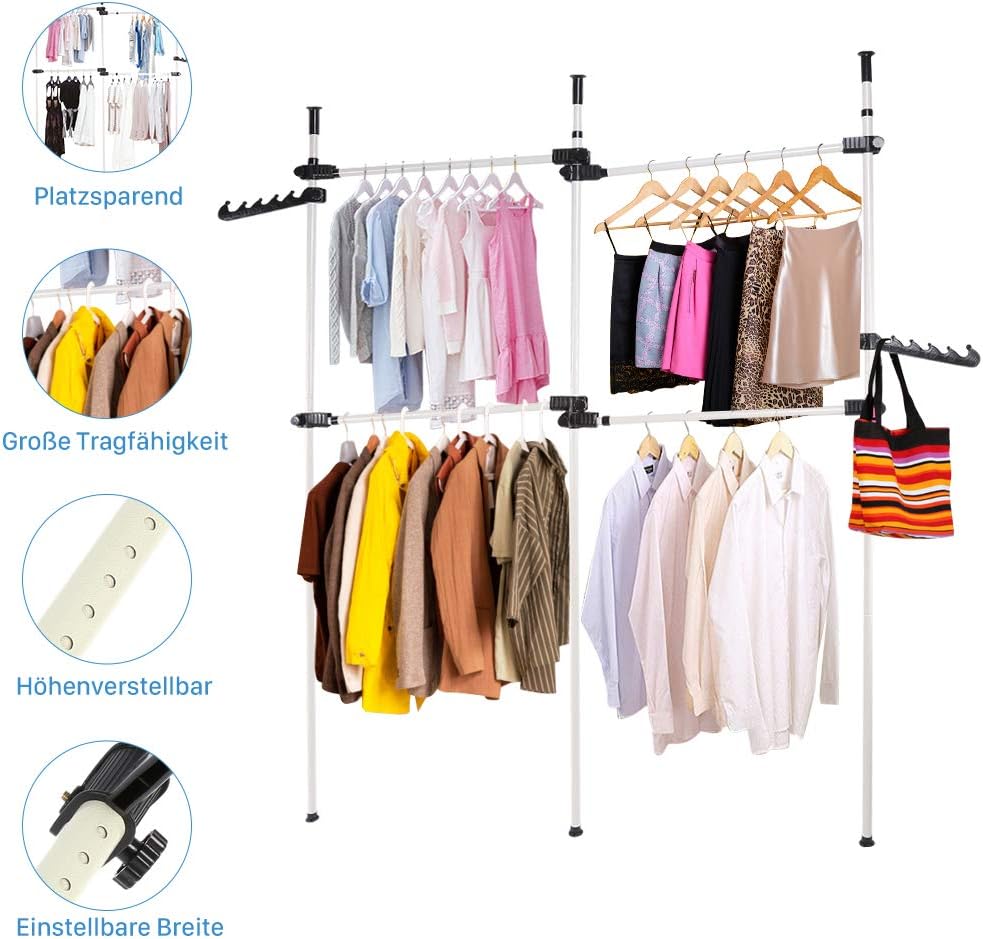 Massive Discounts Heavy Duty Telescopic Clothes Rack - Stainless Steel