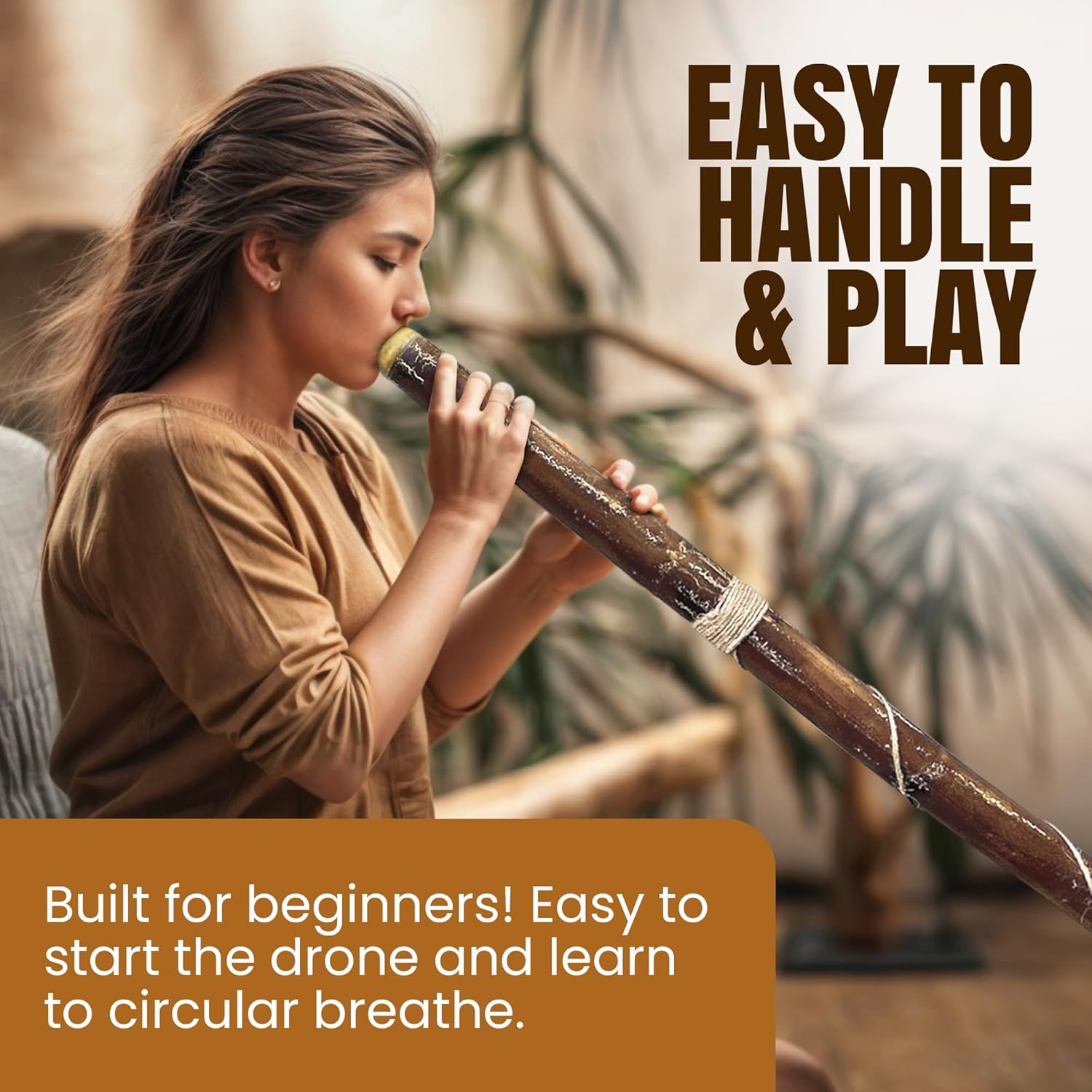 World Percussion USA Modern Didgeridoo – Hand-Fired with Beeswax Mouthpiece
