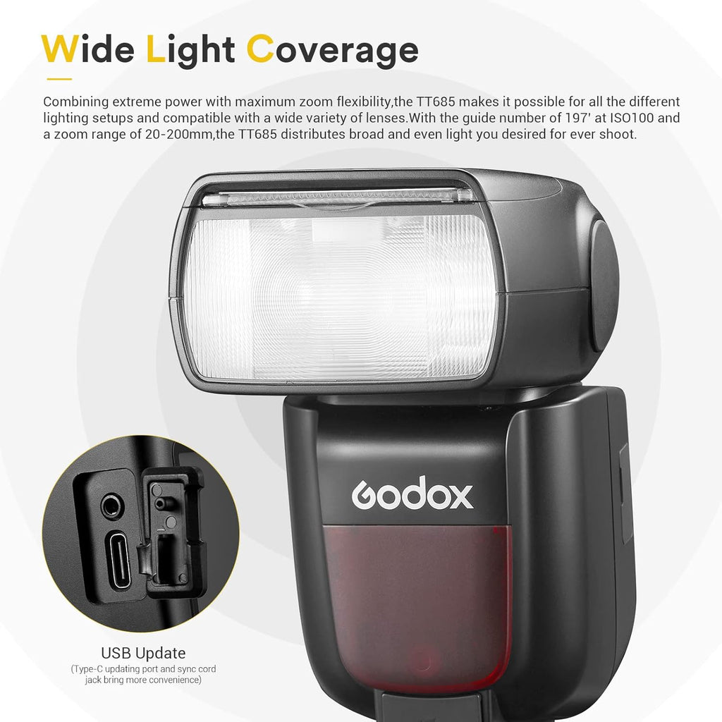 Godox TT685II-F TTL Camera Flash Speedlite for Fuji – GN60 2.4G HSS