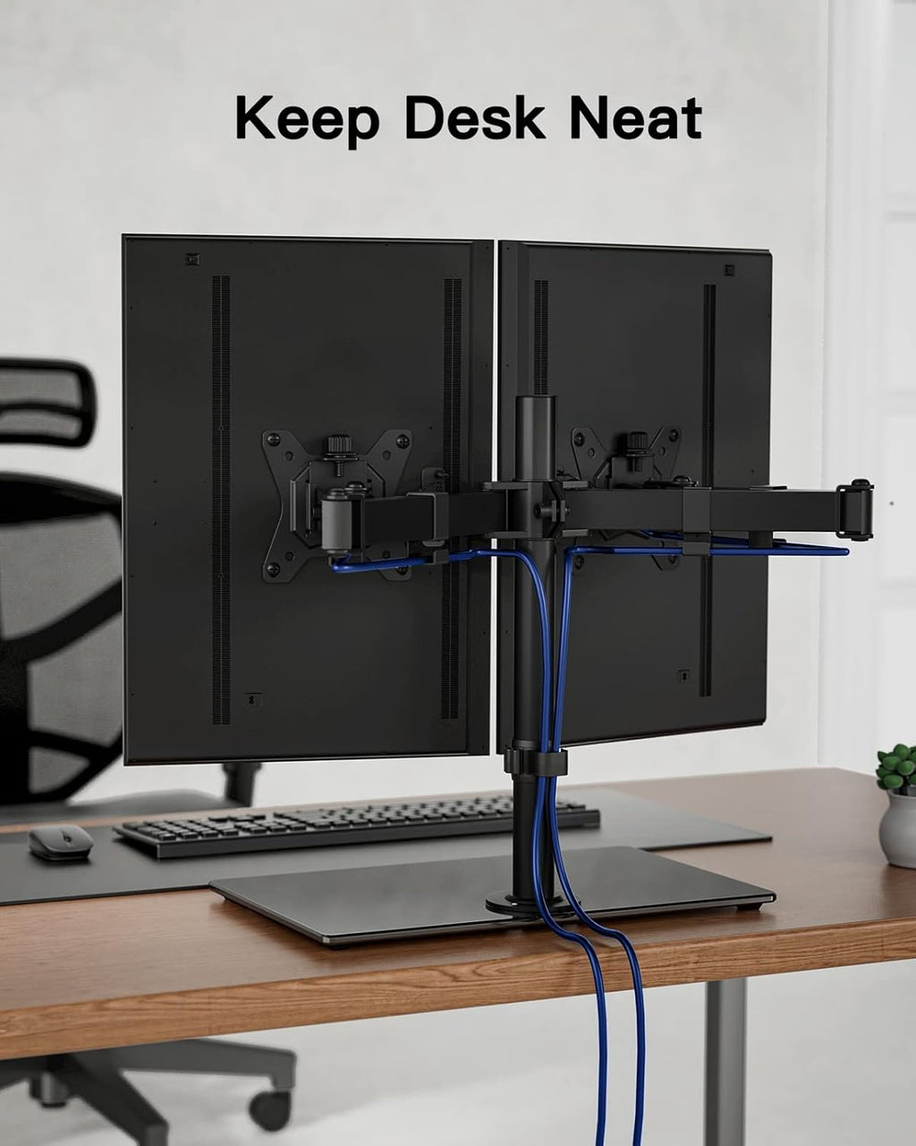 ErGear Dual Monitor Stand – Adjustable Freestanding Mount for 13-32 Inch