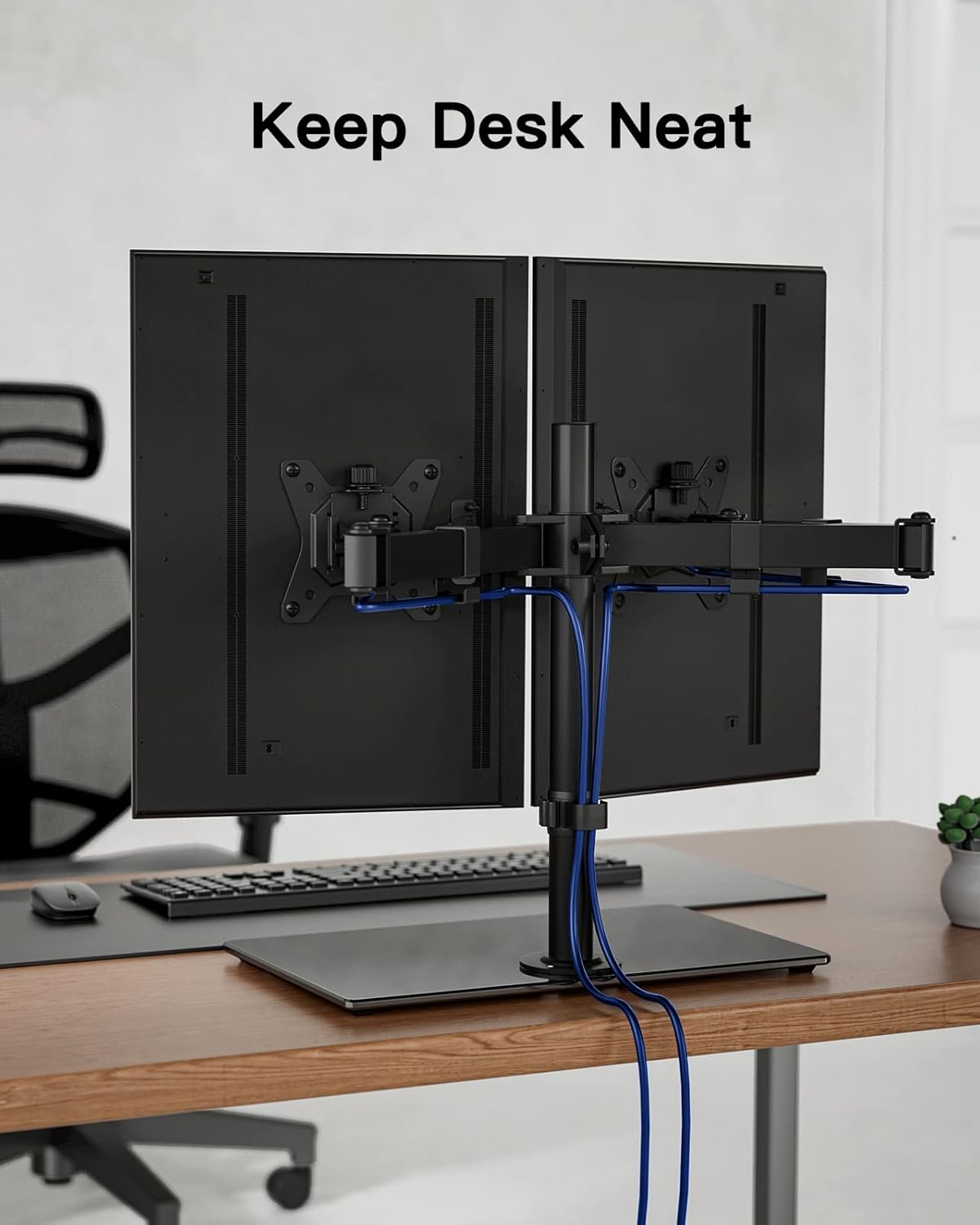 ErGear Dual Monitor Stand – Adjustable Freestanding Mount for 13-32 Inch