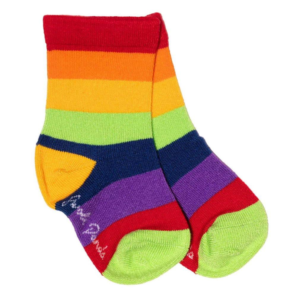 Swole Panda Children's Rainbow Stripe Bamboo Socks – Seamless & Breathable