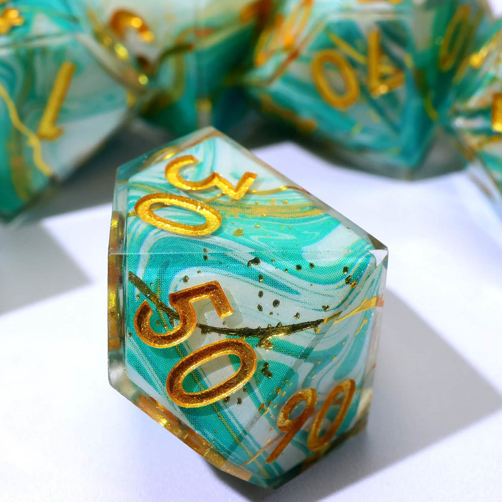 Wavesinger | Sharp Edge Dice | Resin | 7 Piece Set