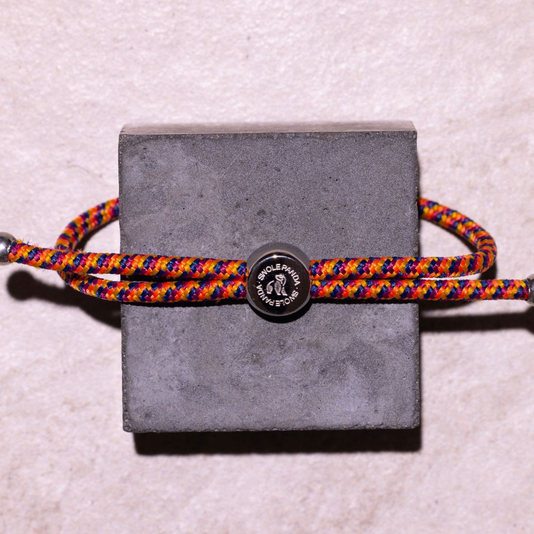 Swole Panda Recycled Rope Bracelet – Orange & Yellow Zigzag Unisex
