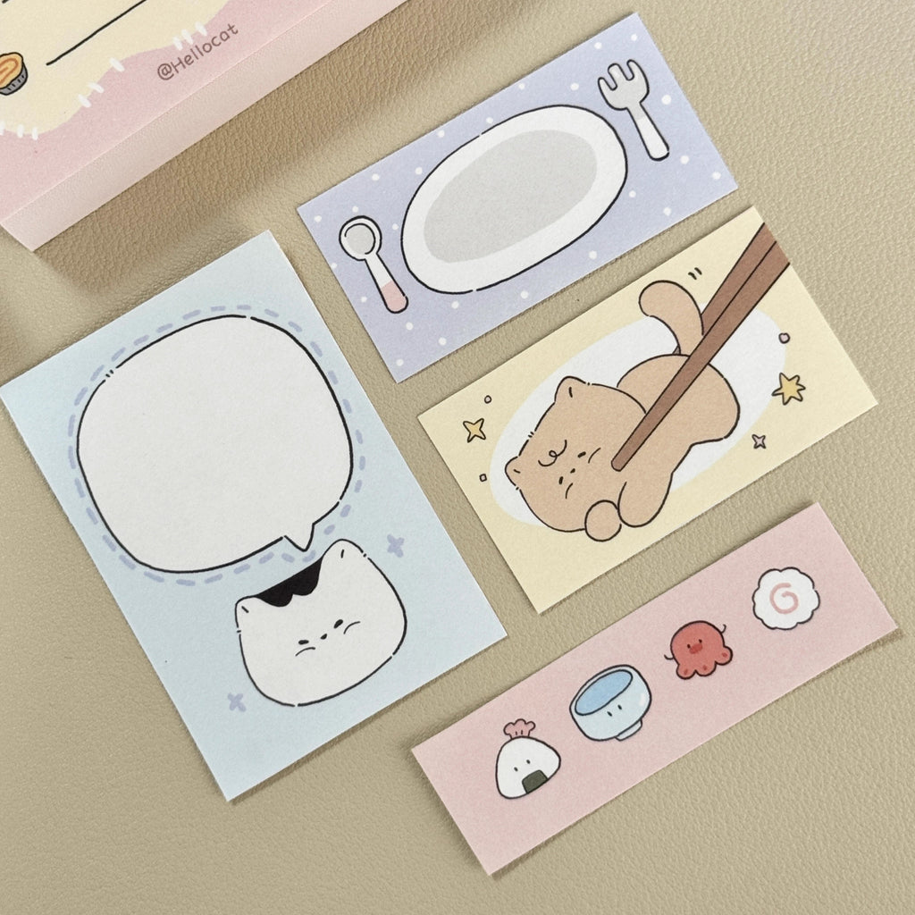 Kitty Patchwork Memo Note Pad | LuLuFun Studio Kawaii 50-Sheet Notepad