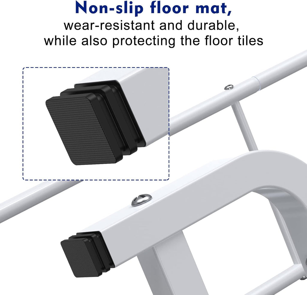 LOEFME Double Metal Garment Rack – Heavy Duty 2-Tier Clothes Rail, White