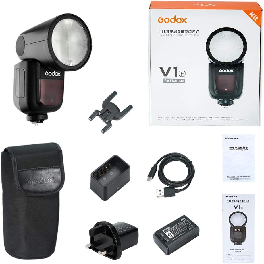 Godox V1-F Round Head Flash Speedlite for Fujifilm | 76Ws TTL HSS