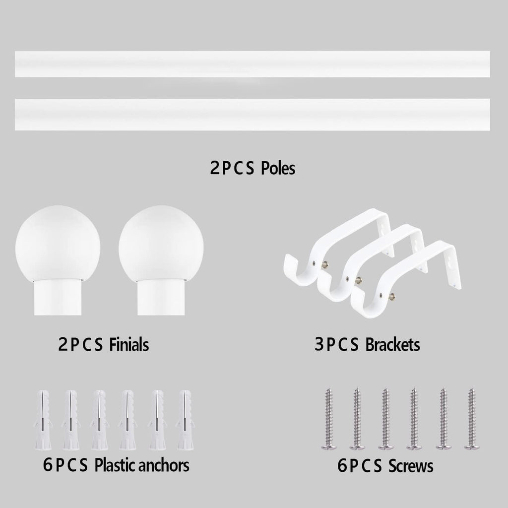 Massive Discounts White Extendable Curtain Pole Set | 120–210cm