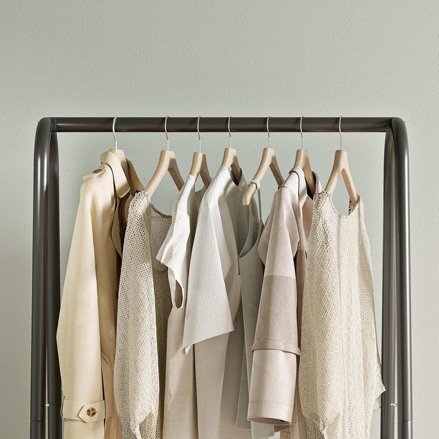 JOISCOPE Metal Clothing Rack with 2 Shelves – 62 Inch Sturdy Garment Rail