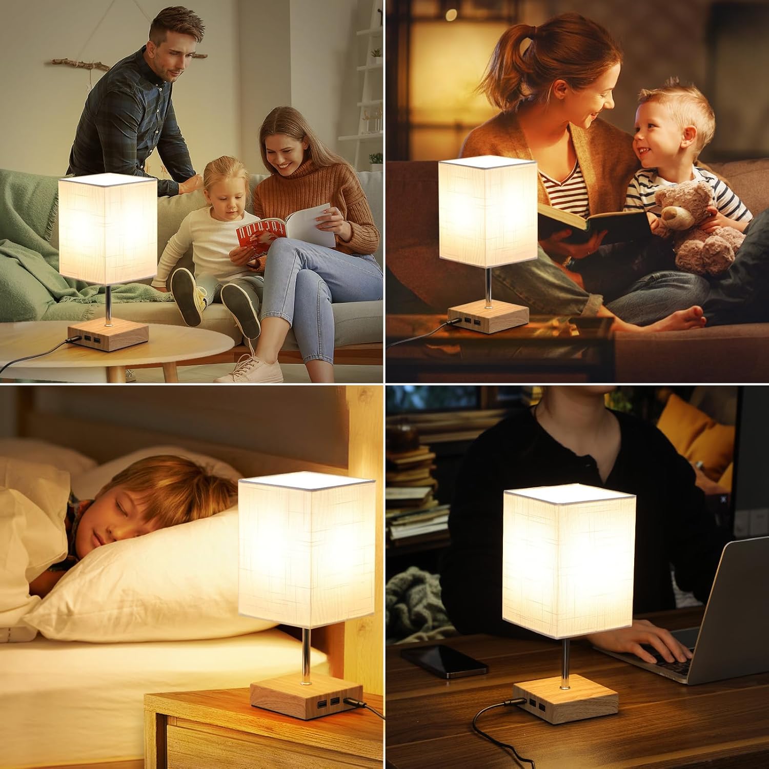 Lightsjoy Touch Bedside Lamp – Dimmable Table Light with USB-C Port