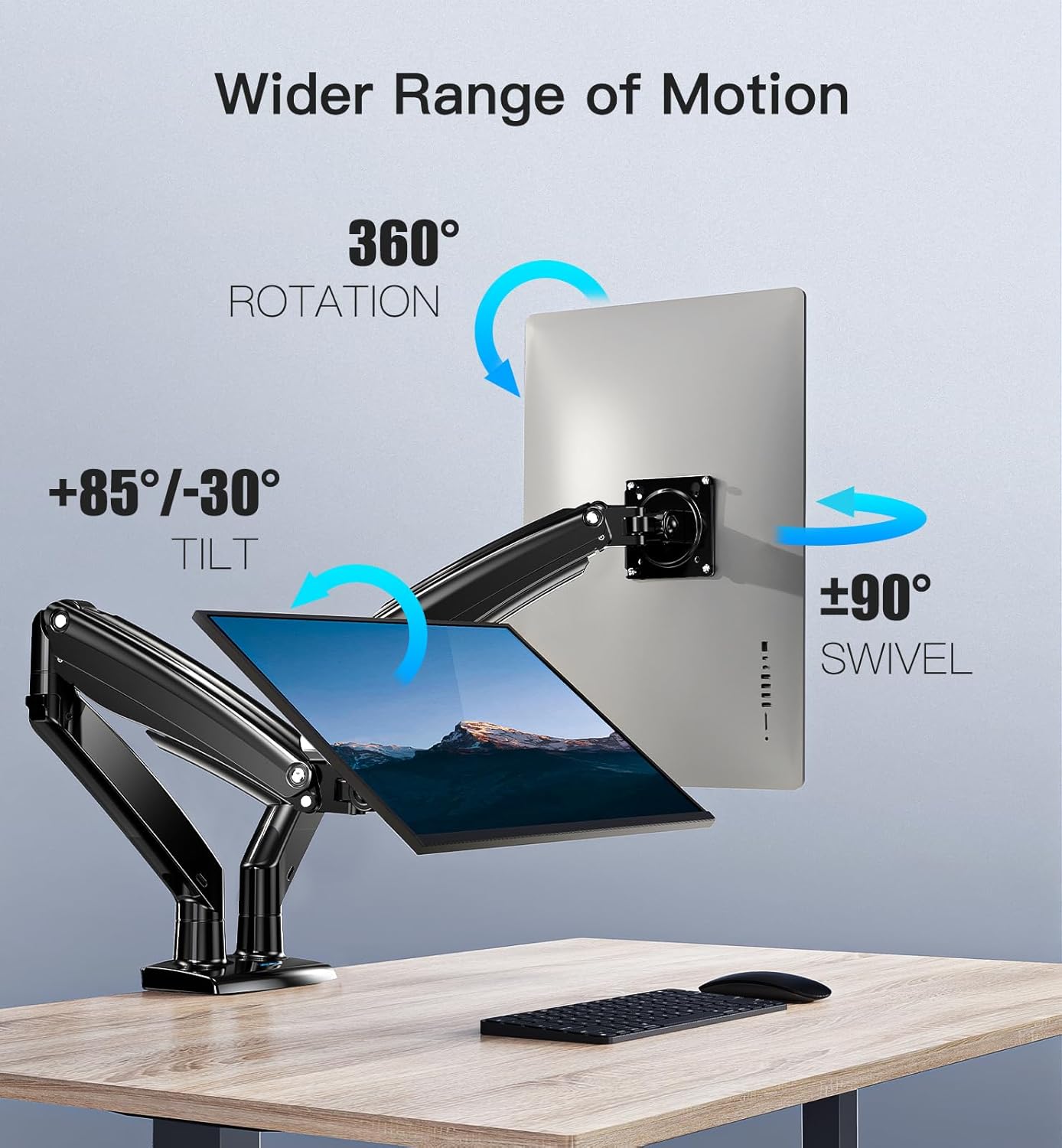 HUANUO Dual Monitor Arm – Heavy Duty Gas Spring Mount for 22-40 Inch Screens