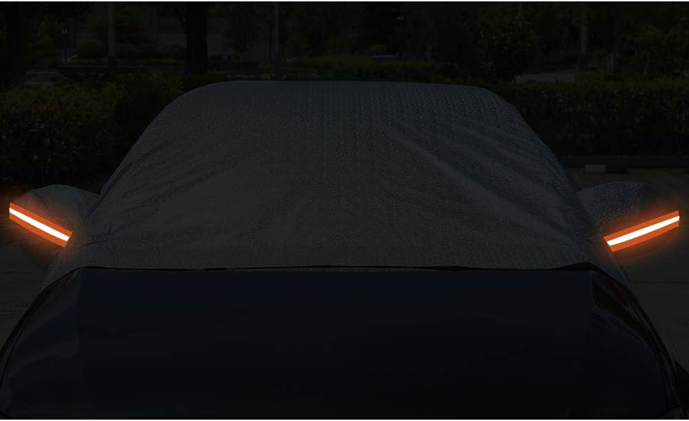 RunSnail Waterproof Half Car Cover | UV & Windproof Sedan Cover, 185"