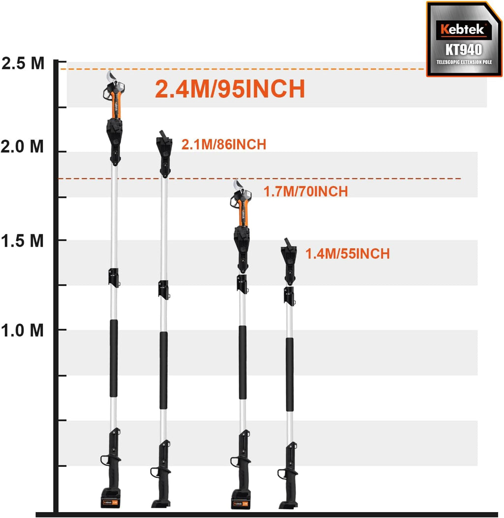 Kebtek Telescopic Extension Pole 1.7–2.4M for KT940 KT933 KTE-35