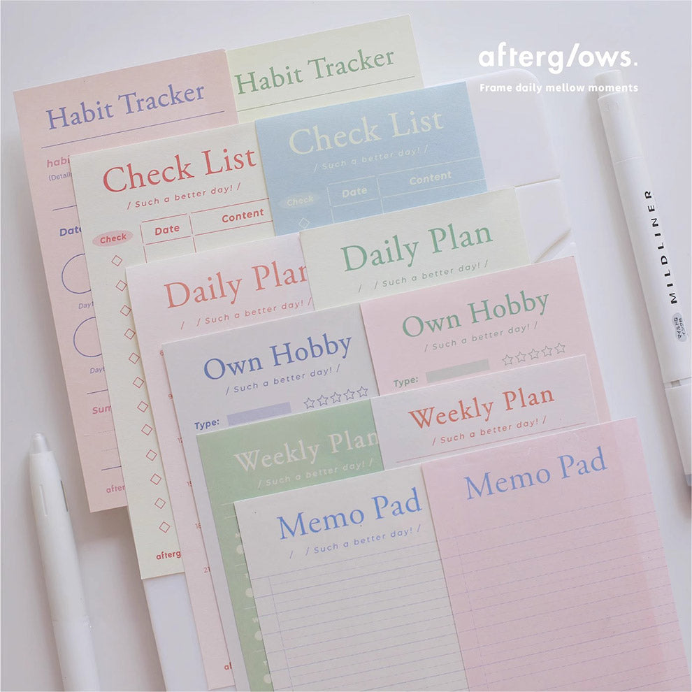 LuLuFun Studio Afterglows Memo Note Pad - 60 Sheets Daily Planner