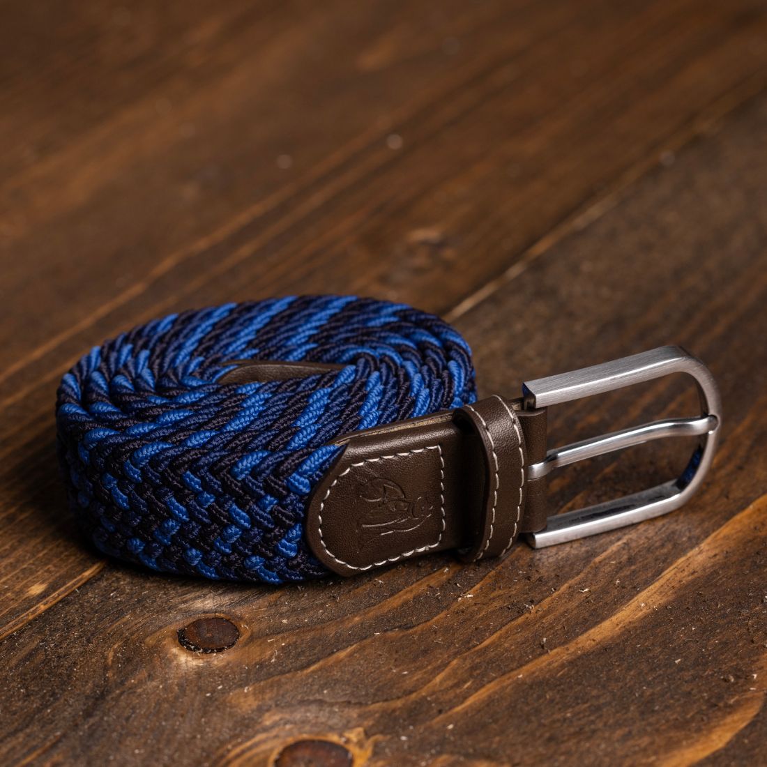 Swole Panda Navy Blue Zigzag Woven Belt – Recycled Elasticated Unisex