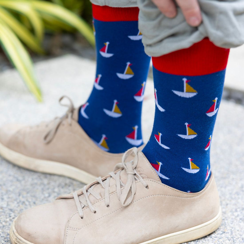 Swole Panda Sailing Boat Bamboo Socks – Soft Graphic Novelty Socks