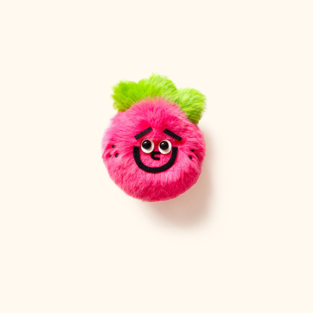 Strawberry Plush Charm – LuLuFun Studio Polar Fleece Mini Toy