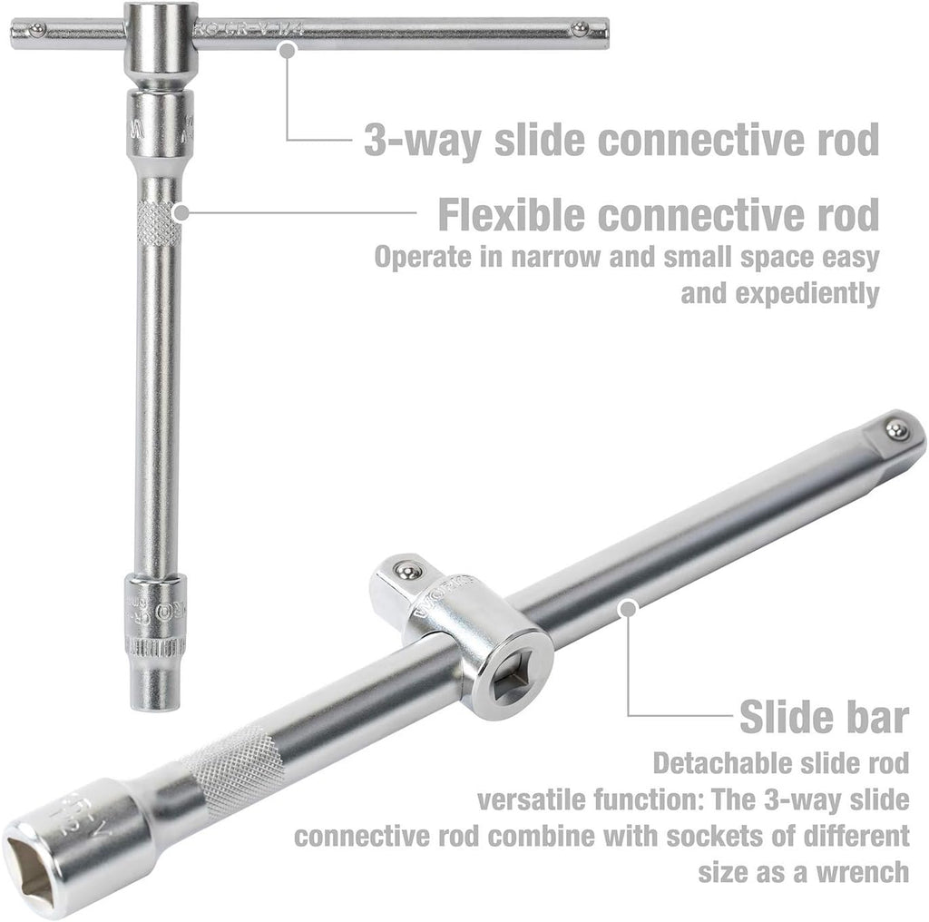 WORKPRO 172-Piece Mechanics Tool Set – Metric Cr-V Sockets & Ratchets