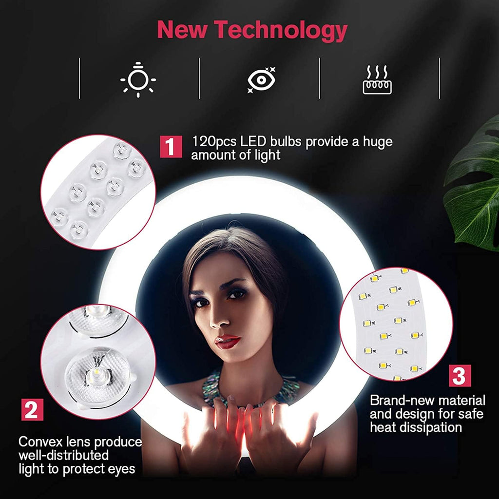 EOTO 19'' LED Ring Light with Tripod | Dimmable LCD Touch Vlogging Kit