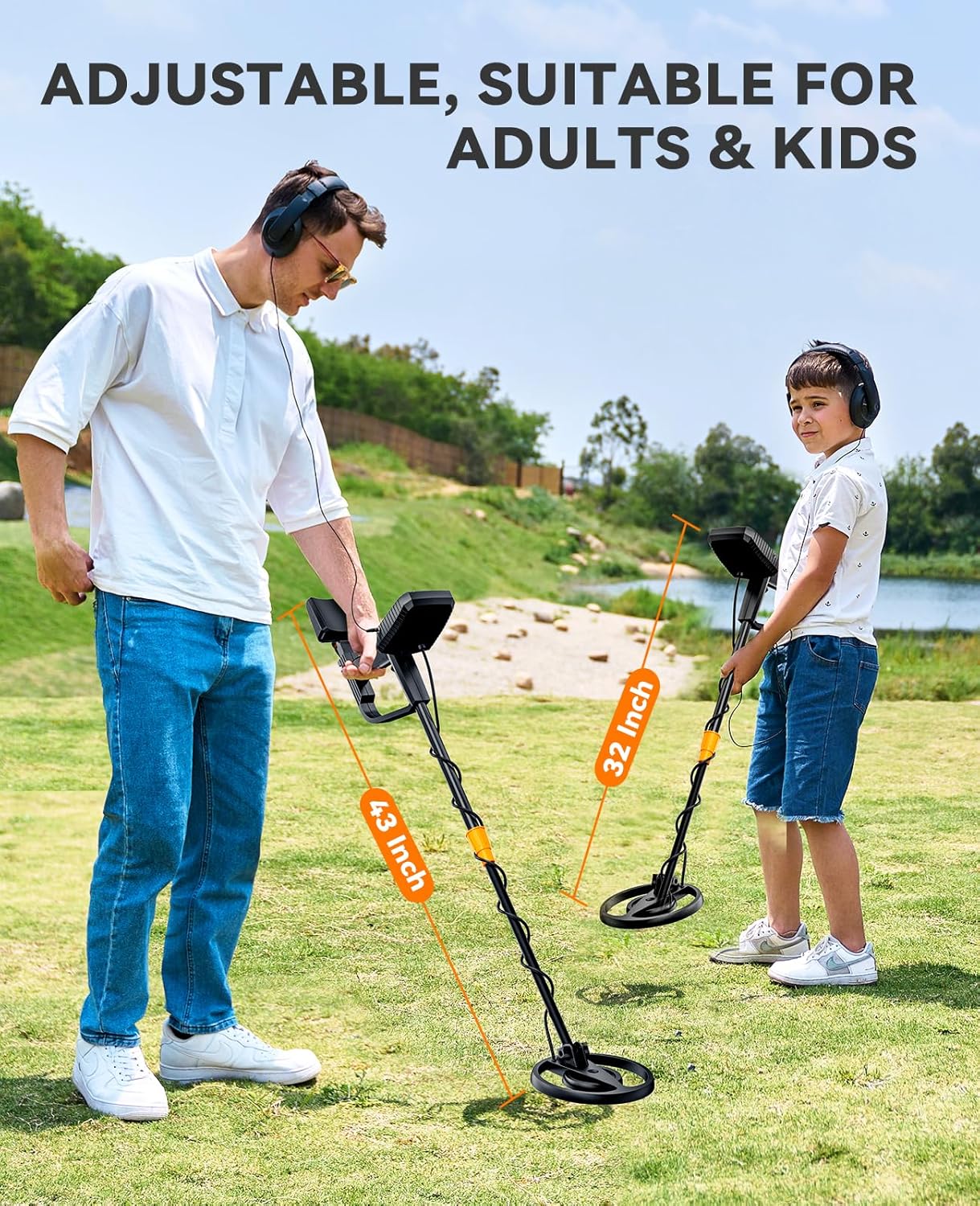 SUNPOW Metal Detector - Waterproof Gold Detector with 4 Modes & LCD