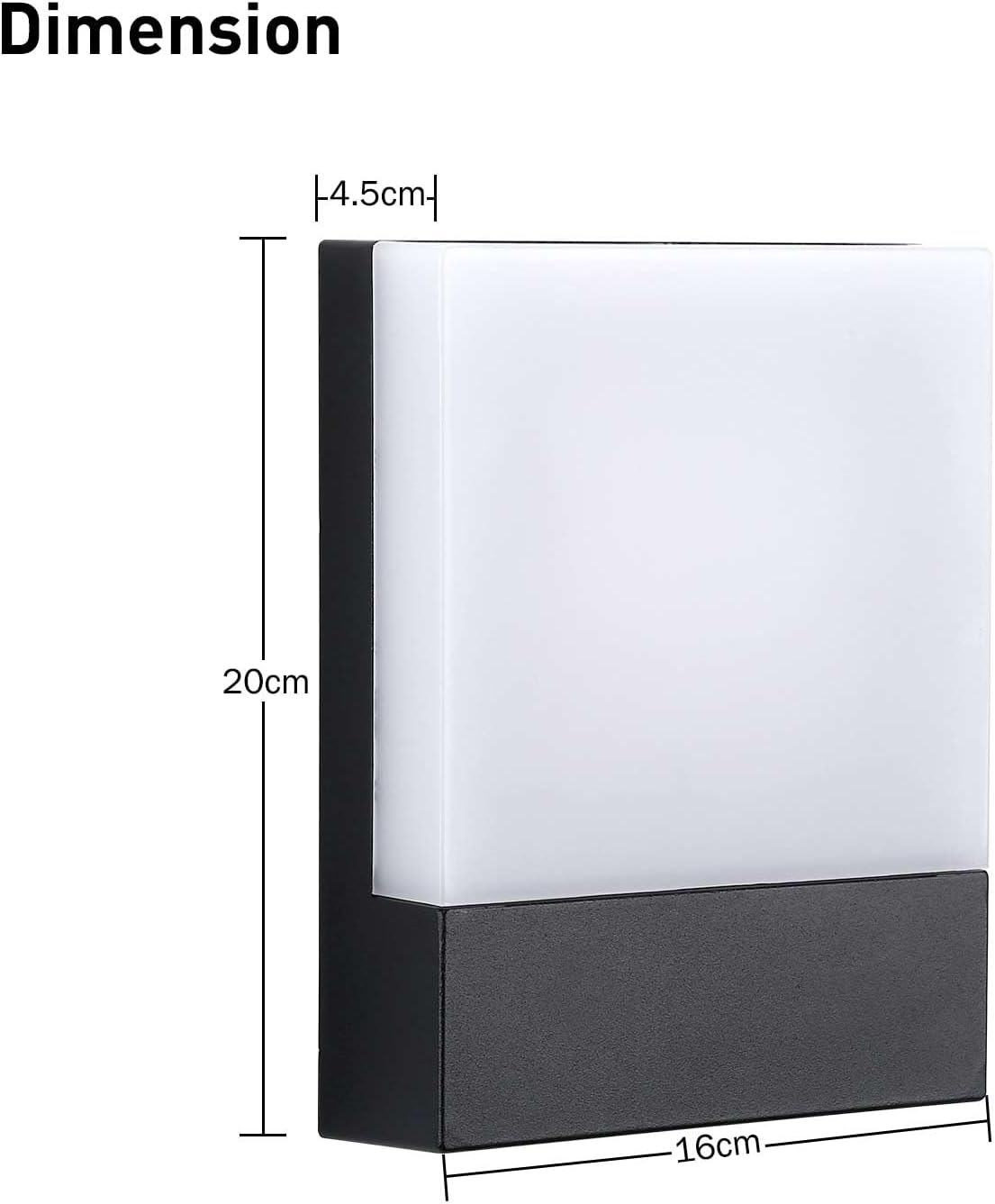 Lightsjoy 18W LED Outdoor Wall Light – IP65 Waterproof Sconce, Black