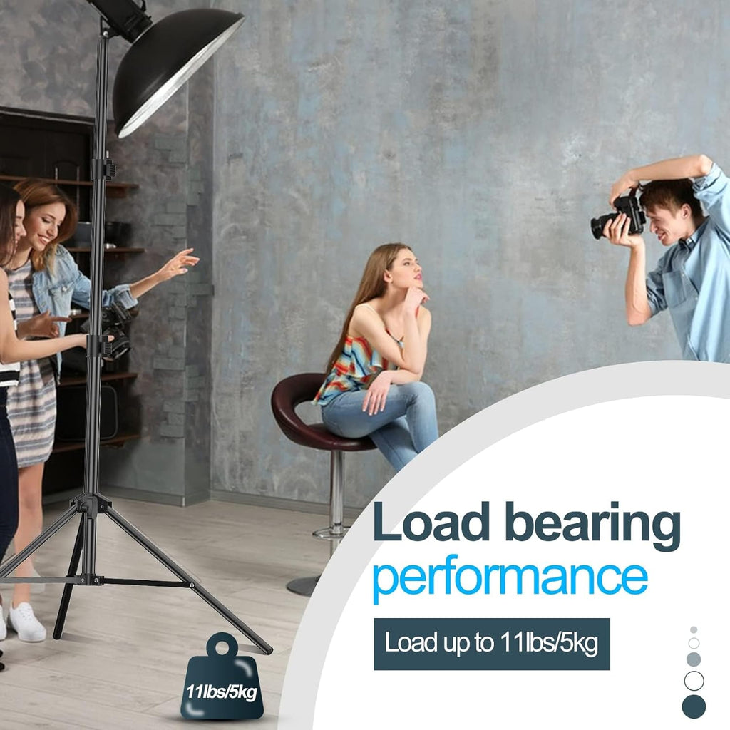EMART 7ft Light Stands 2-Pack – Aluminum Photography Tripods with Case