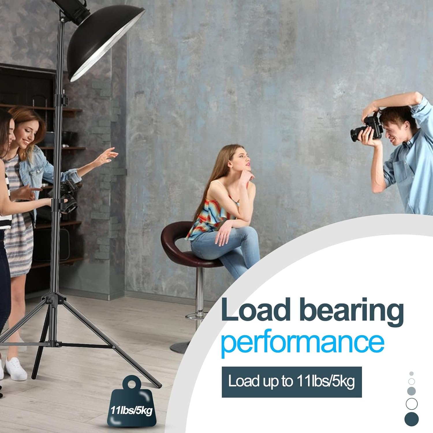 EMART 7ft Light Stands 2-Pack – Aluminum Photography Tripods with Case
