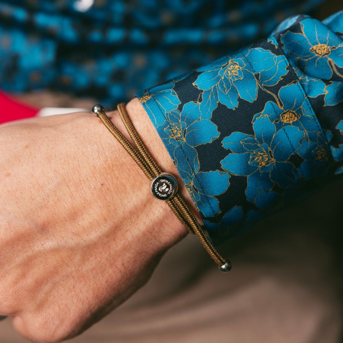 Swole Panda Recycled Rope Bracelet – Khaki & Brown Stripe Unisex