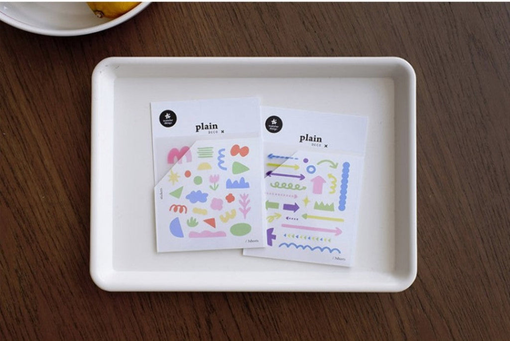 Suatelier Plain.73 Korean Decorative Stickers for Journaling - 3 Sheets