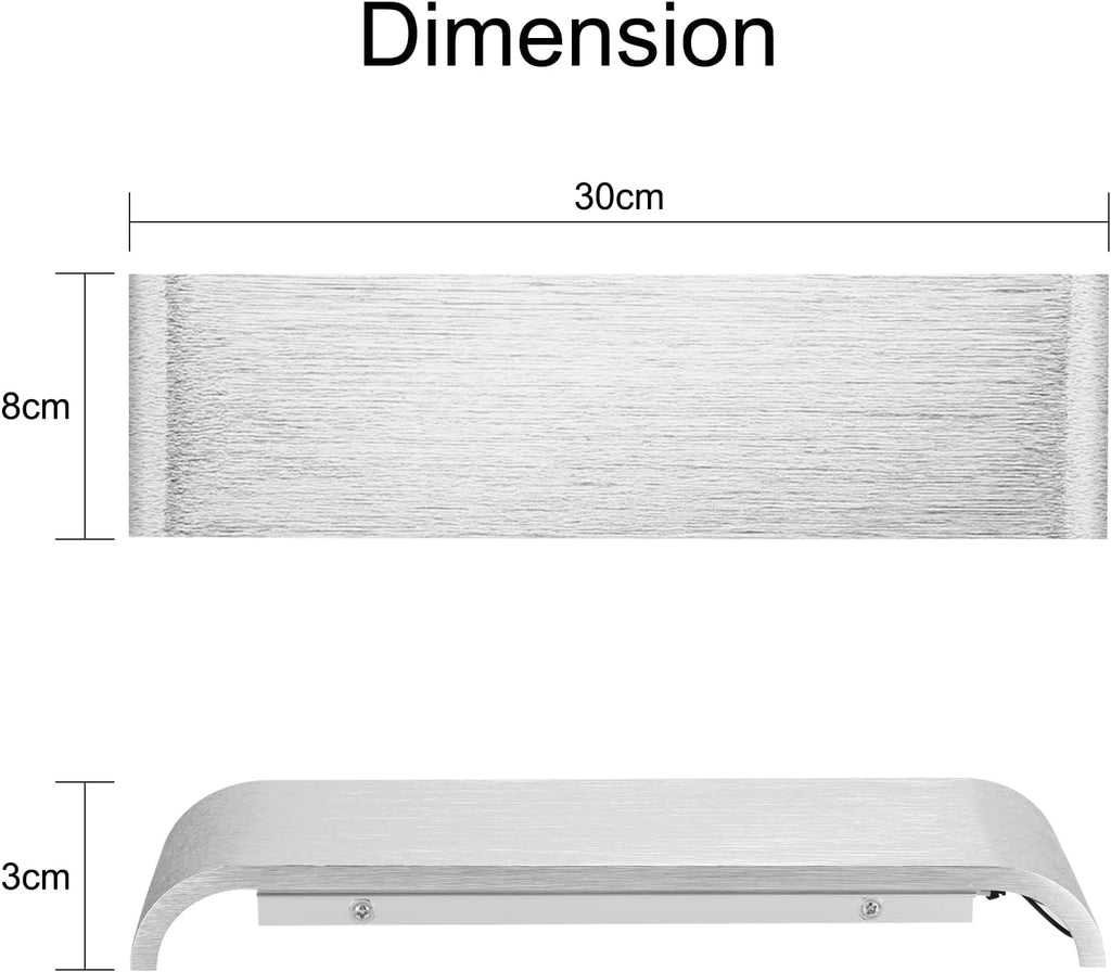 Massive Discounts LED Wall Light – 31cm Silver Aluminum Indoor Sconce