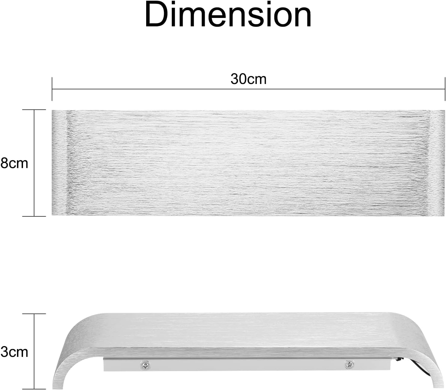 Massive Discounts LED Wall Light – 31cm Silver Aluminum Indoor Sconce