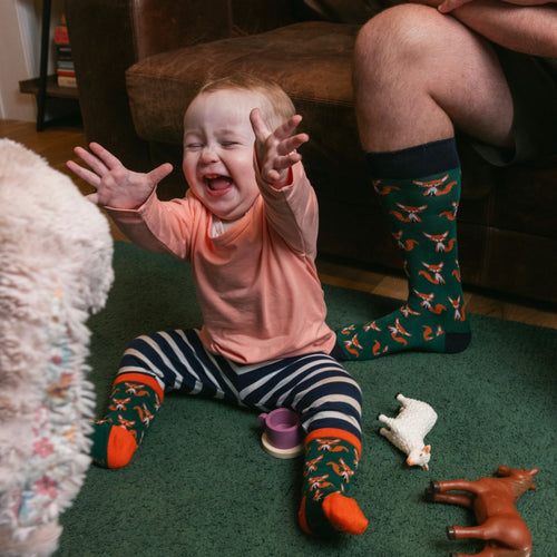 Swole Panda Fox Matching Bamboo Socks – Breathable Family Novelty Socks