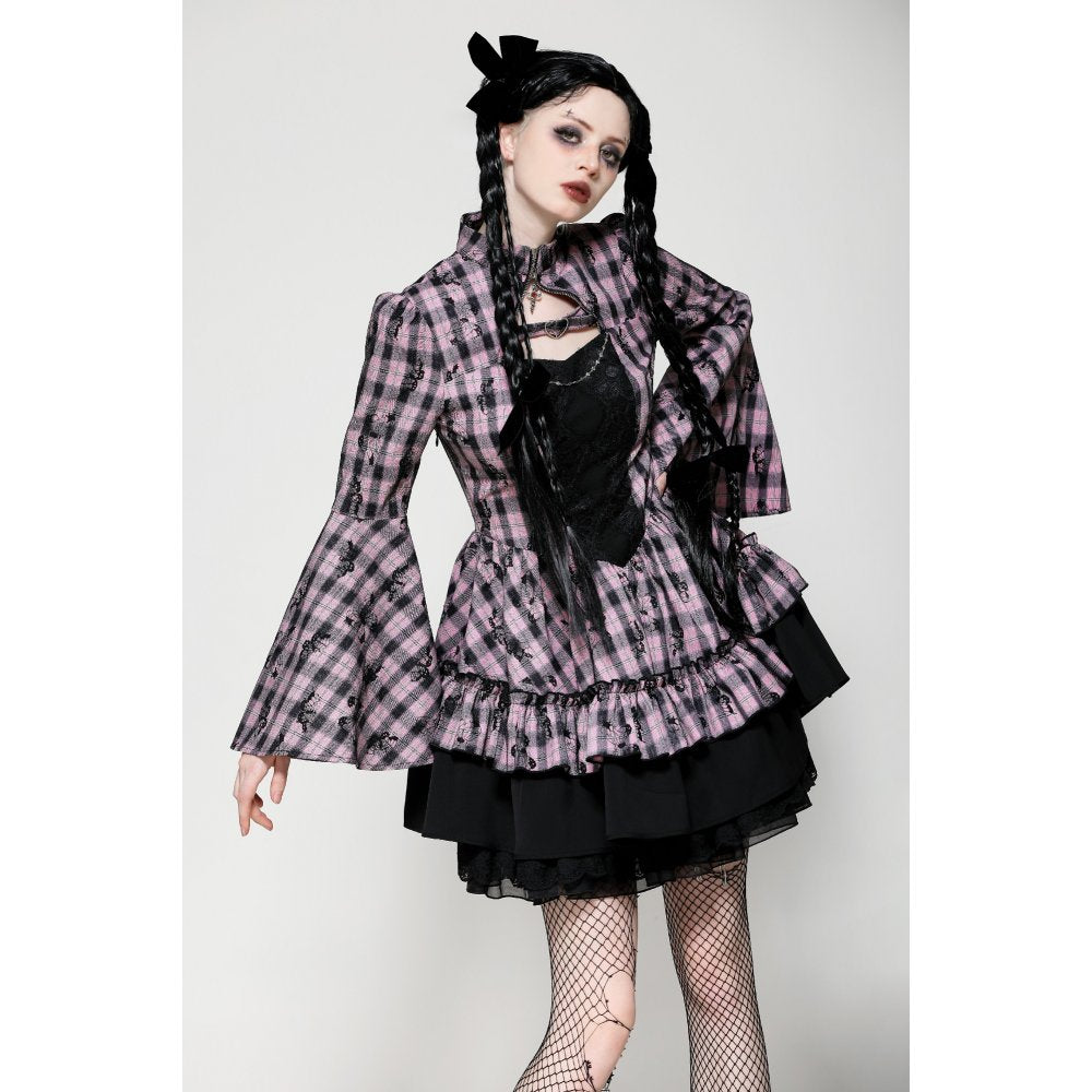 Dark in Love Ellery Pink Butterfly Dress with Bell Sleeves