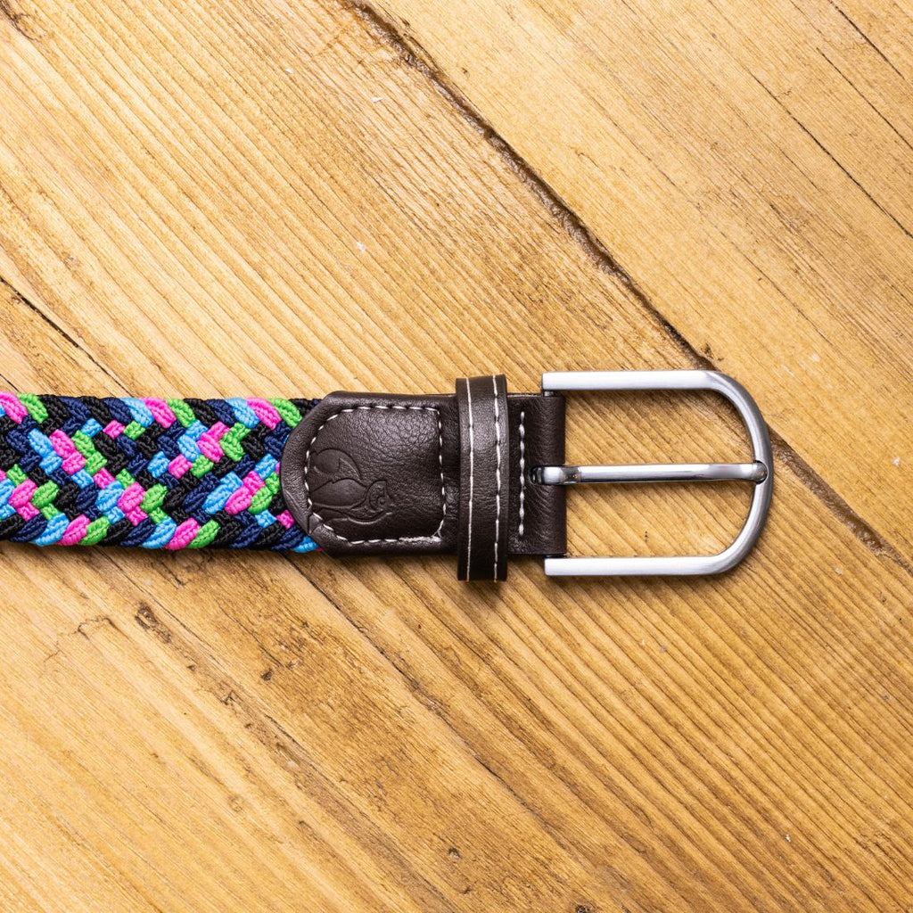 Swole Panda Neon Zigzag Woven Belt | Recycled Elasticated Sustainable Belt
