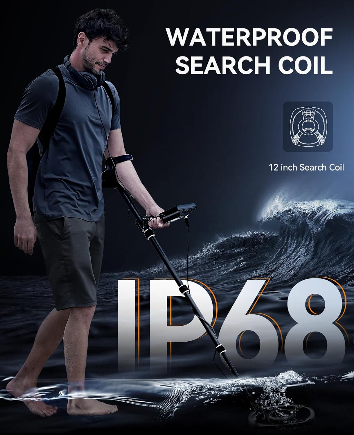 SUNPOW Professional Metal Detector | 30cm Waterproof Coil & Dual LCD